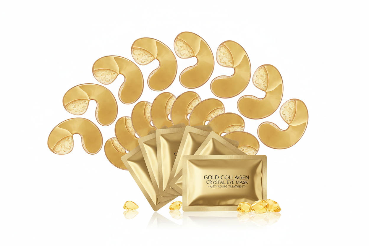 20Pcs=10Pairs Gold Collagen Crystal Eye Mas