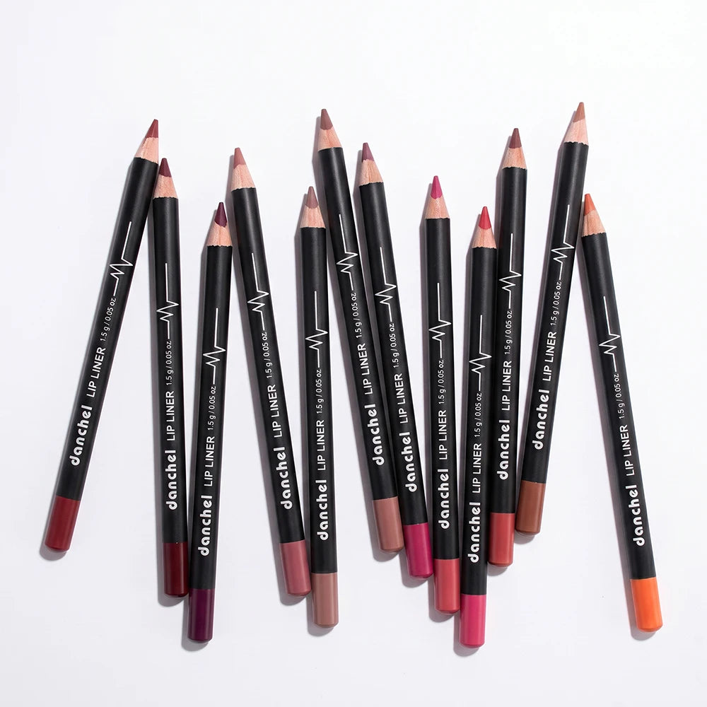 12 Colors Semi-Matte Lip Liner Pencil