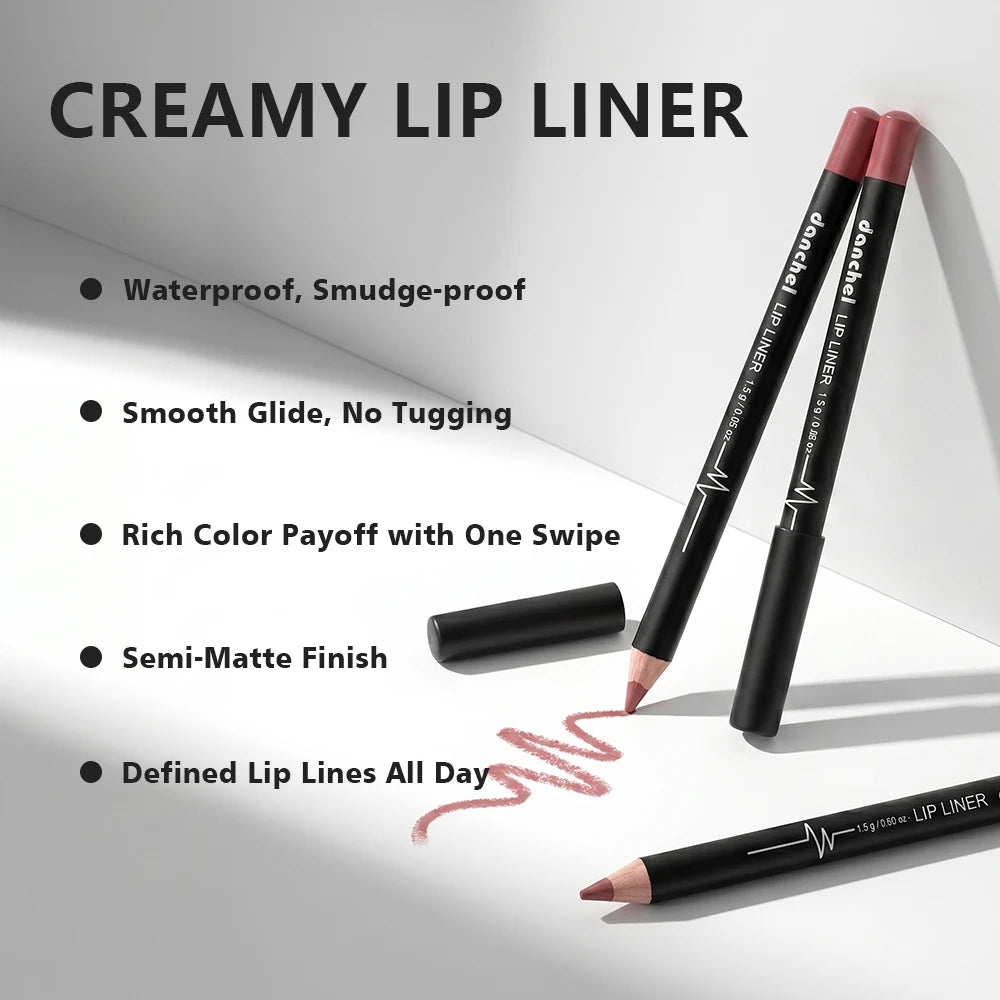 12 Colors Semi-Matte Lip Liner Pencil