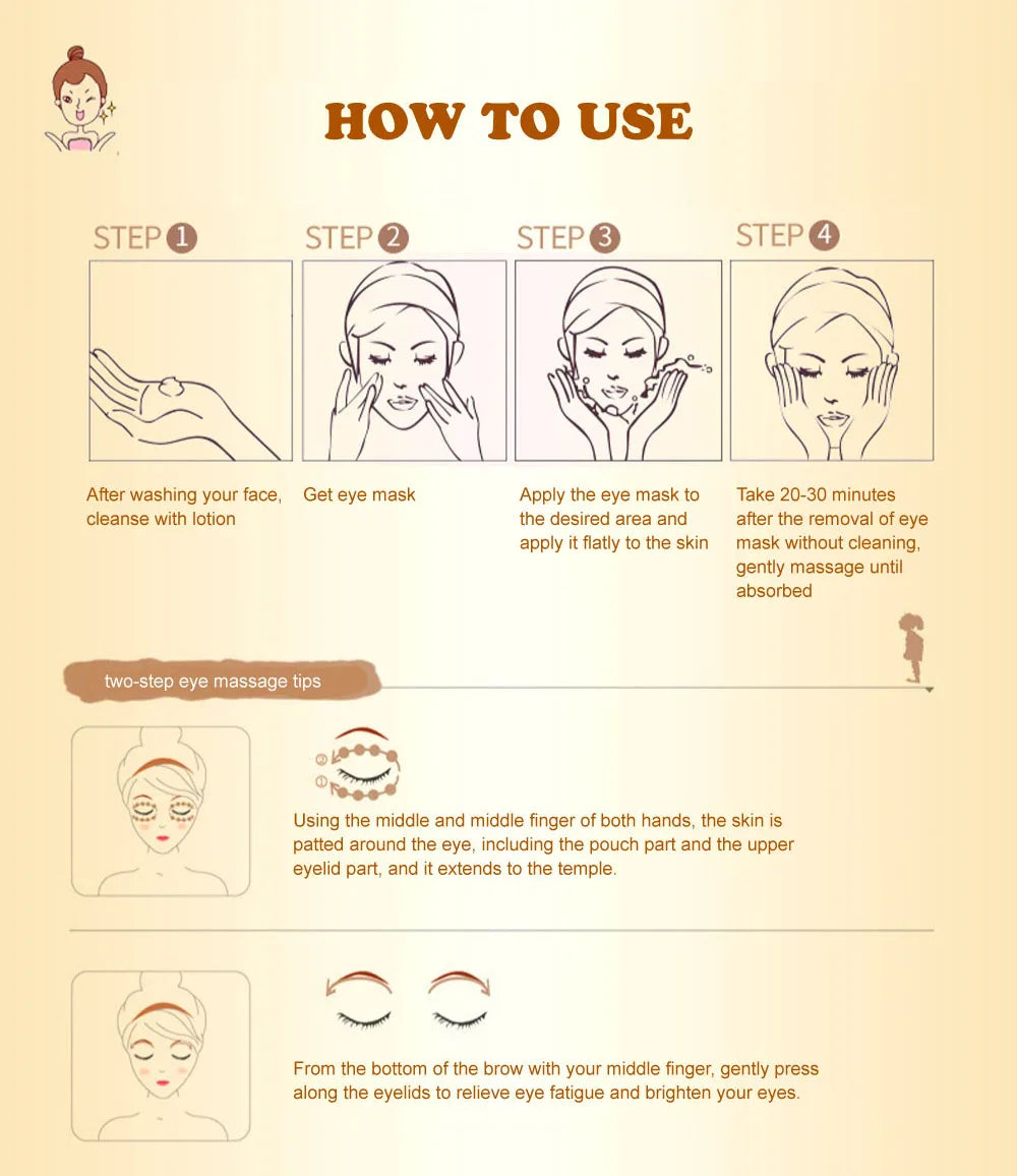 20Pcs=10Pairs Gold Collagen Crystal Eye Mas
